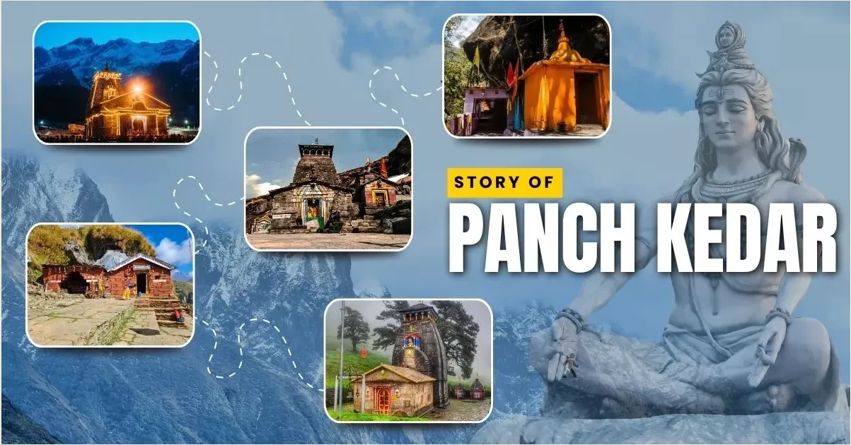 पंच केदार के मंदिरों का धार्मिक दृश्य