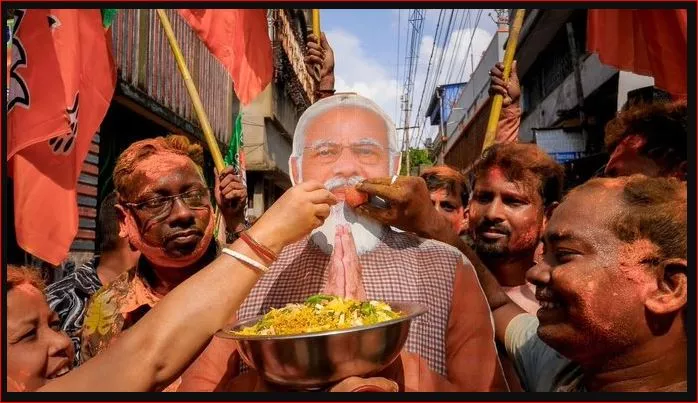 शपथ समारोह में झालमुड़ी का स्टॉल