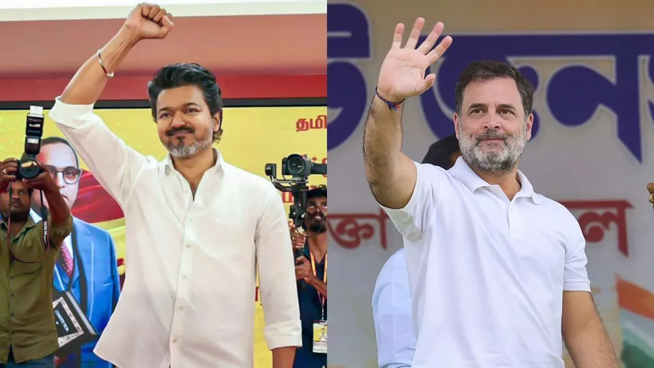 राहुल गांधी ने विजय के शपथग्रहण पर उन्हें नई पीढ़ी की नई आवाज बताते हुए शुभकामनाएं दीं।